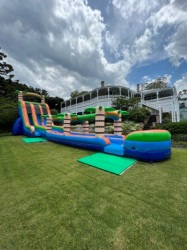 20m blue tropical dual lane waterslide 1 1718657629 20m Blue Tropical Dual Lane Waterslide