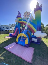 3D Rainbow Unicorn Combo Jumping Castle
