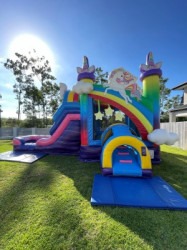 3d20unicorn20jumping20castle20hire 1 1718665551 3D Rainbow Unicorn Combo Jumping Castle