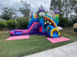 3D Rainbow Unicorn Combo Jumping Castle