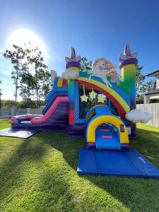3d unicorn jumping castle hire 1 Themed Jumping Castle Brisbane: Dinosaur, Unicorn, Mermaid & Princess Parties