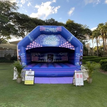 disco deck resized Themed Jumping Castle Brisbane: Dinosaur, Unicorn, Mermaid & Princess Parties