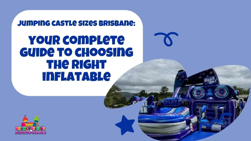 Large gaming themed inflatable jumping castle demonstrating jumping castle sizes for Brisbane events