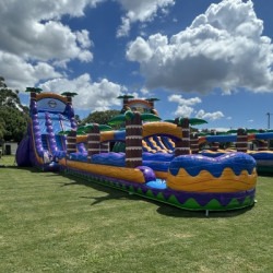 20m Purple Hurricane Dual Lane Waterslide